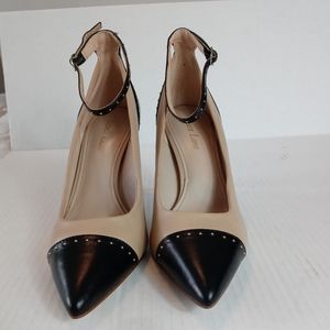 Essex Lane EL-VERONIE Women's High Heel Shoes Studded Black/Tan Size 8M